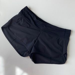 2.5 Inch Lululemon black running short, size 6